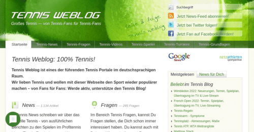 Tennis-Weblog